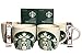 Starbucks Share the Cheer 4 14 Ounce Porcelain, Mugs Holiday Cheer Set with Biscotti K-Cups and Swiss Miss Hot Cocoa