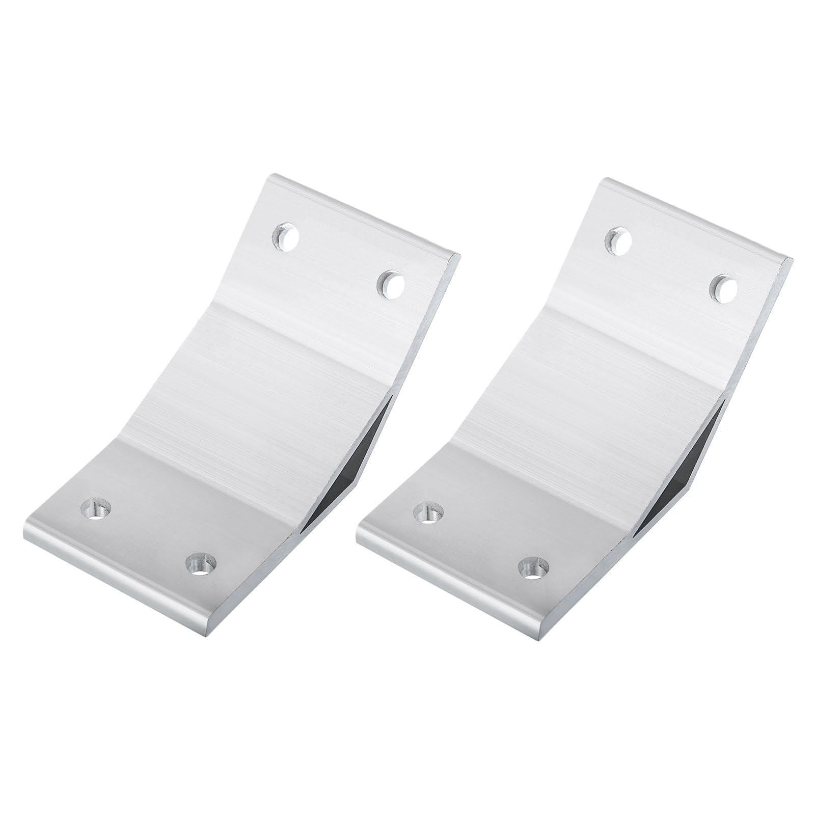 uxcell 2Pcs 135 Degree Angle Aluminum Profile Corner Brackets, Corner Brace Joint Connectors for 6060 Series (Silver White)