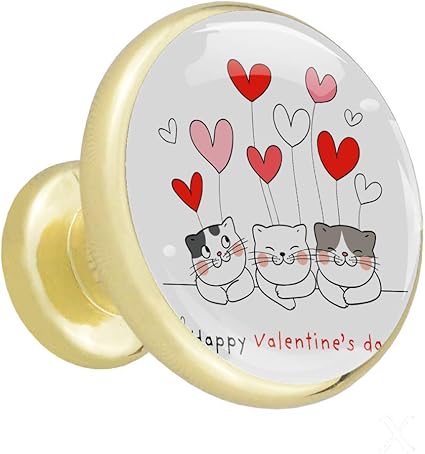 Botones de pecho negros Gato san valentín Perillas de gabinete y