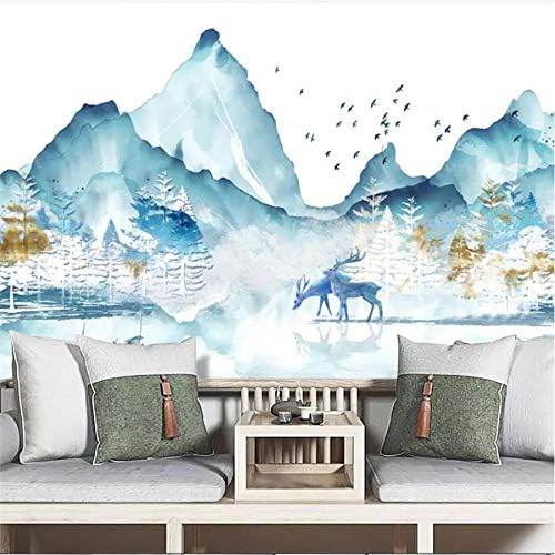 Clhhsy 寝室の装飾絵画抽象的なインク風景エルクの森新しい中国の