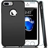 iPhone 8 Plus Case, iPhone 7 Plus Case, iPhone 6s/6 Plus Case, COOLQO Shockproof Heavy Duty Dual layer Rugged Case + Tempered Glass Screen Protector Cover & Skin for Apple iPhone 5.5 Inch_Black