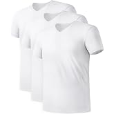 DAVID ARCHY Men's Bamboo Rayon Moisture-Wicking V-Neck Undershirt 3 or 5 Pack