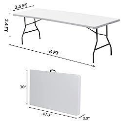 SUPER DEAL 8FT Folding Picnic Table for