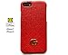 Luxury Monogram - iphone 7/8 case Leather texture&scent handcrafted art stylish organic genderless. Protective case Anti scratch Drop protection Shock Proof. (red)