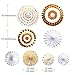 GOLF 8Pcs Gold Paper Fans Flower Hanging Banner for Birthday Wedding Engagement Bridal Shower Baby Shower Bachelorette Holiday Celebration Party Decorations