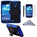 S4 Mini Case, Wisdompro 2 Piece in 1 Dual Layers Heavy Duty Hard Soft Hybrid Rugged Protective Case with Foldable Kickstand for Samsung Galaxy S4 Mini (NOT S4 Fit) - Blue and Black