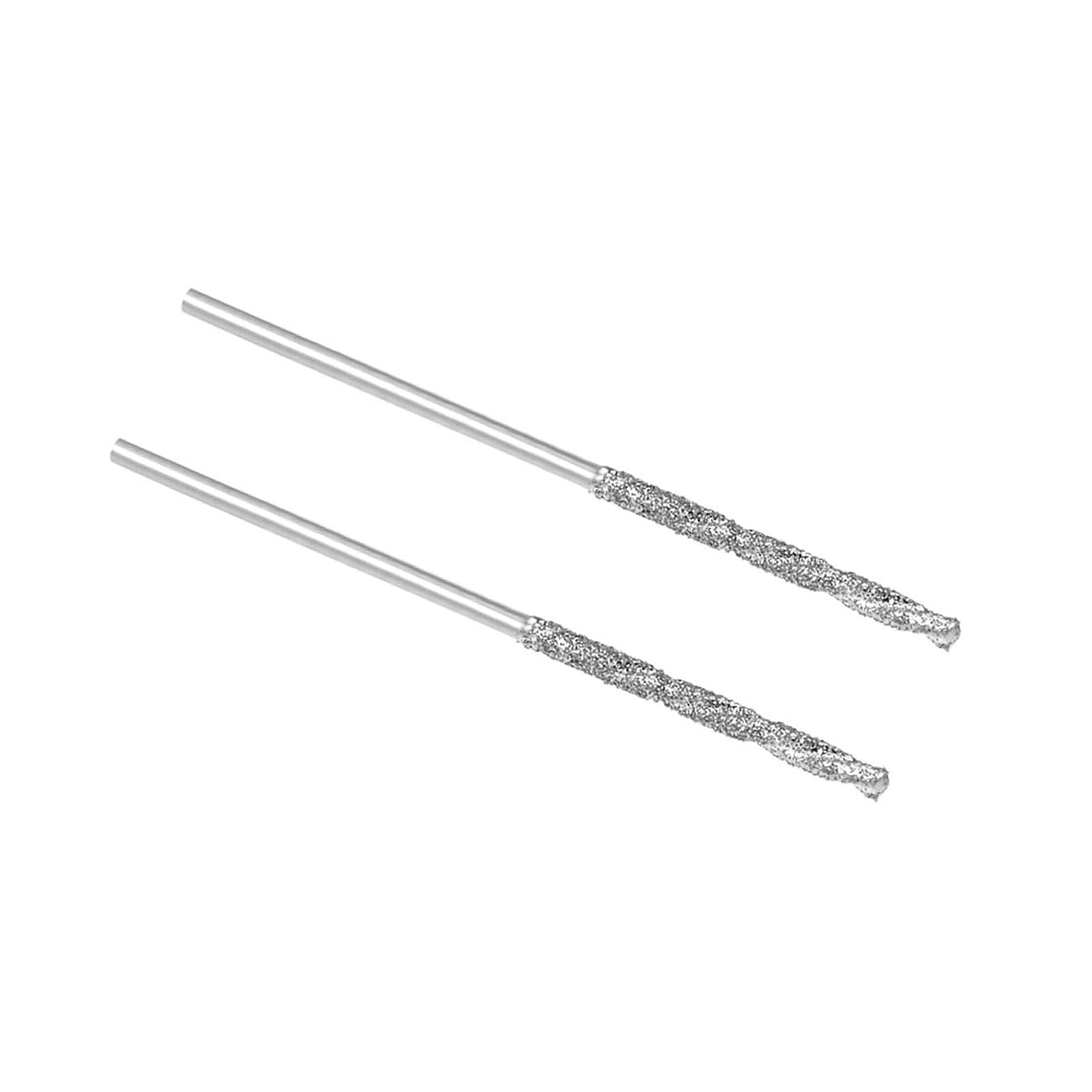 TOP-VIGOR 2Pcs 2mm Diamond Twist Drill Bit, Diamond Tipped Twist Drill Bit Set Masonry Drill Bits Rotary Tools for Wood Glass Stone Cutting