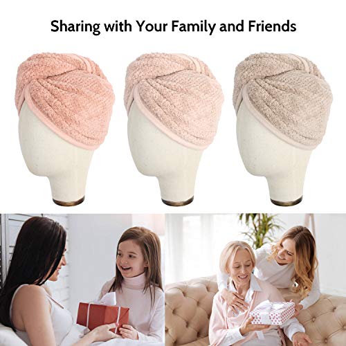 Stellaire-Chern-3-Pack-Hair-Towel-Wrap-Microfiber-Quick-Hair-Drying-Towel-for-Women-Super-Absorbent-Drying-Hair-Caps-with-Buttons-Dry-Hair-Hat-Gray-Pink-White