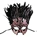 Mens Roman Copper Masquerade Mask with Feathers