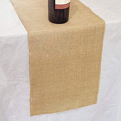 Burlap Table Runner 12" X 108''- Rustic Wedding Decoration Table Runner Decoration - Dining Table Runner Roll - Kitchen Table Runner - Thanksgiving Easter Baby Shower Reception Jute Table Runner - Thumbnail 2