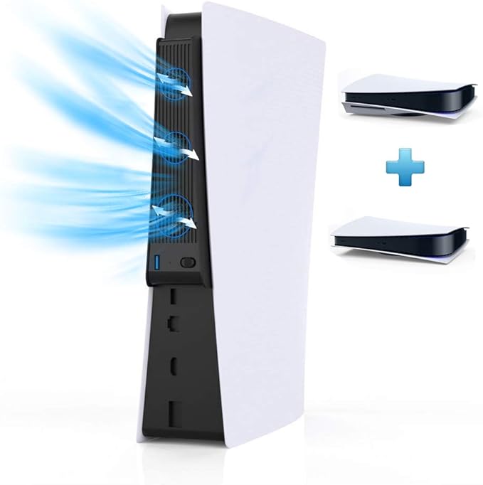 Cooling Fan for PS5, USB External Cooler 3 Fan Temperature Control
