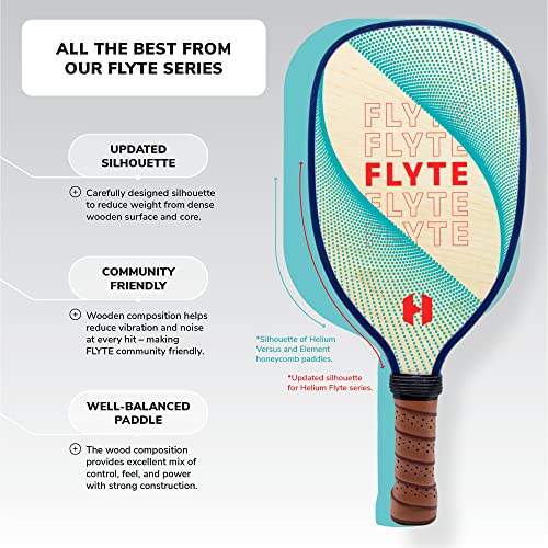 Helium Flyte Pickleball Set of 4 Wooden Pickleball Paddle Starter Set