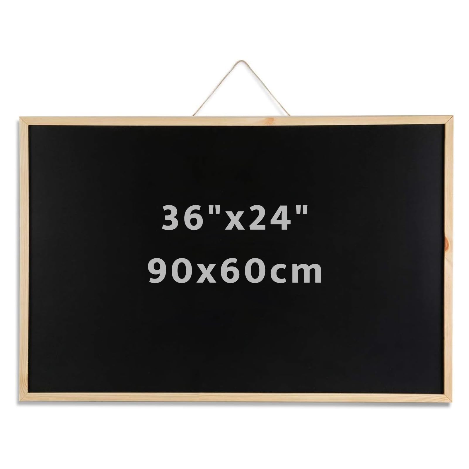 DOEWORKS Chalkboard 90cm x 60cm Wall Mounted, Large Blackboard Bulletin Board for Home School Office, Chalk Board with Wood Frame