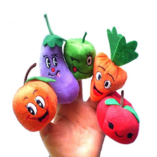 callm Finger Puppet, Fruits and Vegetables Finger Puppet Plush Child Baby Early Education Toys Gift (Multicolor)