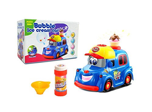 Bubble Blowing Ice Cream Truck Toy for kids toddlers Battery Operated Toy Ice Cream Truck Car w/ Lights & Sound Music-Comes with Bubbles - Thumbnail 6