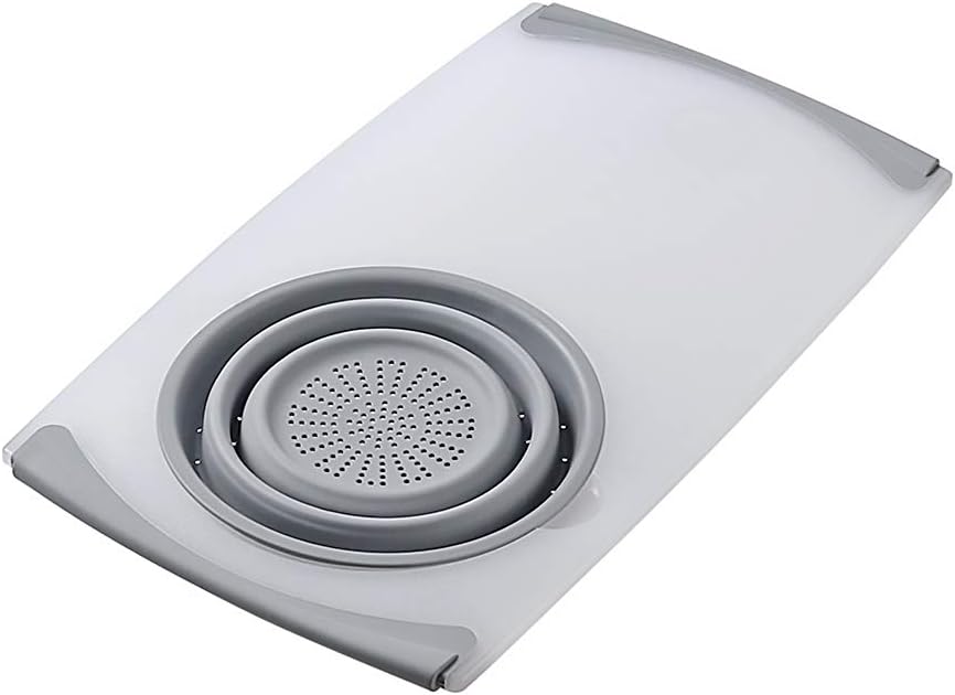 RuitingOver The Sink Cutting Board Kitchen Supplies Fruit Colander 2 In 1 Chopping Board with Retractable Sink