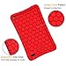Fintie Silicone Case for Amazon Fire 7 Tablet (Previous Generation - 7th, 2017 Release) - [Honey Comb Upgraded Version] [Kids Friendly] Light Weight [Anti Slip] Shock Proof Protective Cover, Red