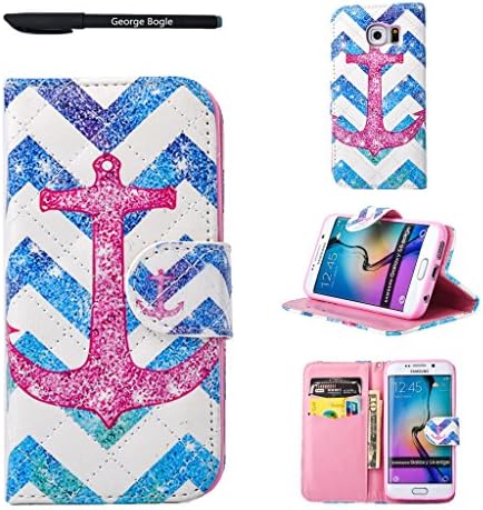 Case for Samsung Galaxy S6edge,Wallet Bag Cover with Stand,Magnet Closure ID Card Slots Folio Smasung s6 Edge Cover Money Pocket,Free Ball-point Pen