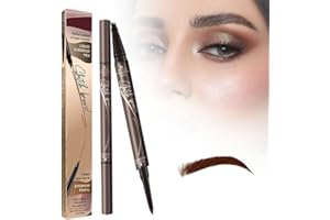 KRUGGO 2 in 1 Magic 4-Tip Eyebrow Pencil, 2024 New 3D Waterproof and Sweat-proof Microblading Eyebrow Pencil Contouring Pen, Long-Lasting Natural Eyebrow Brush Microblade Eyebrow Pencil (Dark Brown)