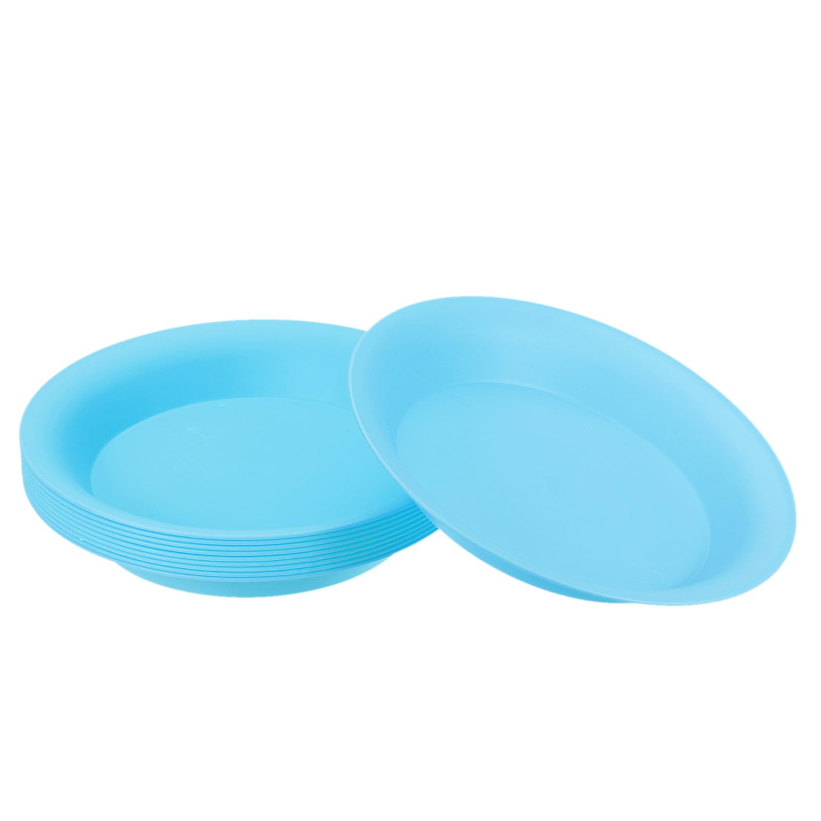 PATIKIL 7 Inch Plant Saucer Tray, 10 Pack Plastic Drip Tray Round Collects Excess Water Flower Pot Drainage Trays for Heavy Indoor Outdoor Pans, Blue