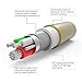 Android Charger & Iphone Charger 2 in 1 Charger Lightning Cable, 3.3ft Micro USB Metal Charging & Sync Cable for Android Samsung Galaxy iPhone iPad and More - Gold