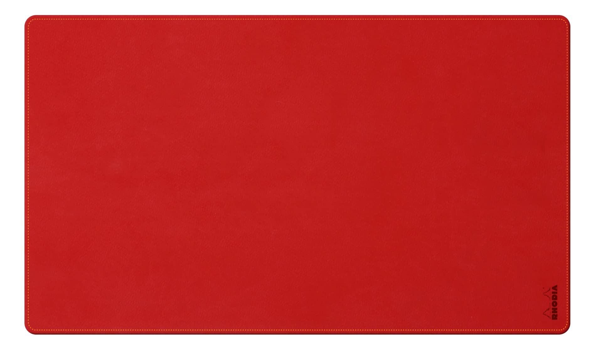 RHODIA 194279C - Soft Poppy Desk Pad - Size M (80x40 cm) - Faux Leather - Orange Saddle Stitching - Rhodiarama Home Office Collection - Office Organization & Designer Storage