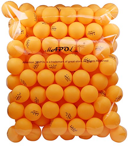 MAPOL Ping Pong Balls 100 Orange 3-star Table Tennis for Advanced Training