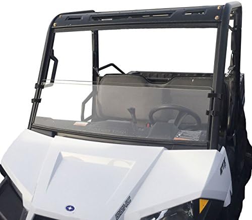 Clearly Tough Polaris Ranger Mid Size (45" Width) Half Windshield - 2015 and Newer -Scratch Resistant- The Ultimate in Side by Side Versatility!Premium Polycarbonate w/Hard Coatmade in America!!
