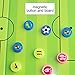 Amhii Football Soccer Magnetic Tactic Coach ClipBoard with Dry Erase Zipper and Marker Pen - Coaching Strategy Board Kit Equipment Foldable and Portable Coach Tool