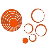 Ussore 1 Set Indoors Decoration Circles Stereo Removable 3D Art DIY Ring-dimensional Wall Sticker (Orange)