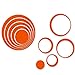 Ussore 1 Set Indoors Decoration Circles Stereo Removable 3D Art DIY Ring-dimensional Wall Sticker (Orange)