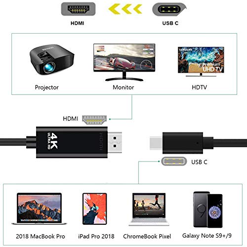 MHL HDMI Adapter HDTV Cable for Android Devices Samsung Galaxy S9 S10 Plus S8 Note 8 LG G5 Moto Z2 Play USB Type C Phone MacBook to TV Monitor Projector - Upgraded 4K 30FPS HD Video Digital Converter