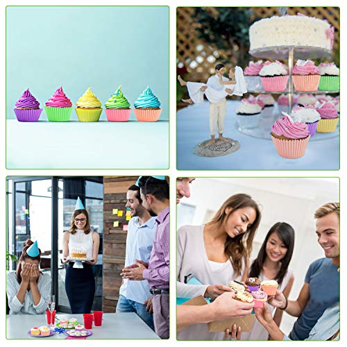 600 pcs Cupcake liners Rainbow Standard Paper Baking Cups Cupcake Liners Muffin Baking Cupcake Mold to Use for Pans or Oven