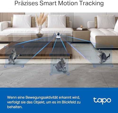 TP-Link C220 360°-WLAN-Überwachungskamera für den Innenbereich, 2K 4MP, IR Nachtsicht, Bewegungserkennung, Zwei-Wege-Audio, kompatibel mit Alexa und Google Assistant, für Babys/Haustiere