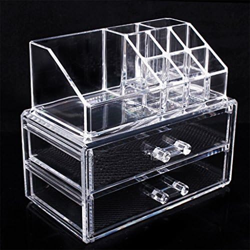 Slowsilent 1 PC Three Layers Clear Acrylic Cosmetic Makeup Case Organizer Holder Drawers Jewelry & Cosmetic Storage Display Boxes (Clear)