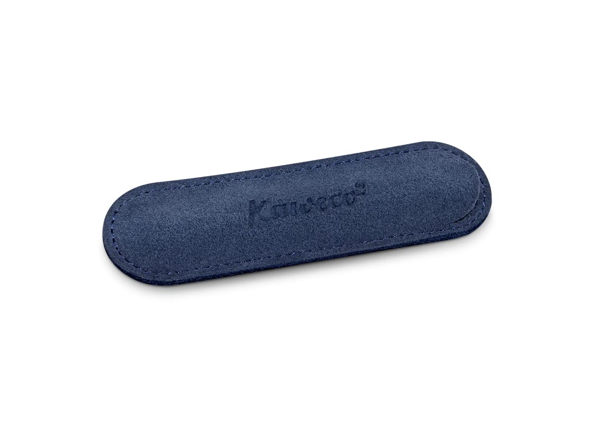 Kaweco Eco Velour Navy Pen Case 12 x 3.5 cm, Suitable for Sport Series I Writing Instruments, Genuine Velour Leather, Pen Case 1 Pen Capacity