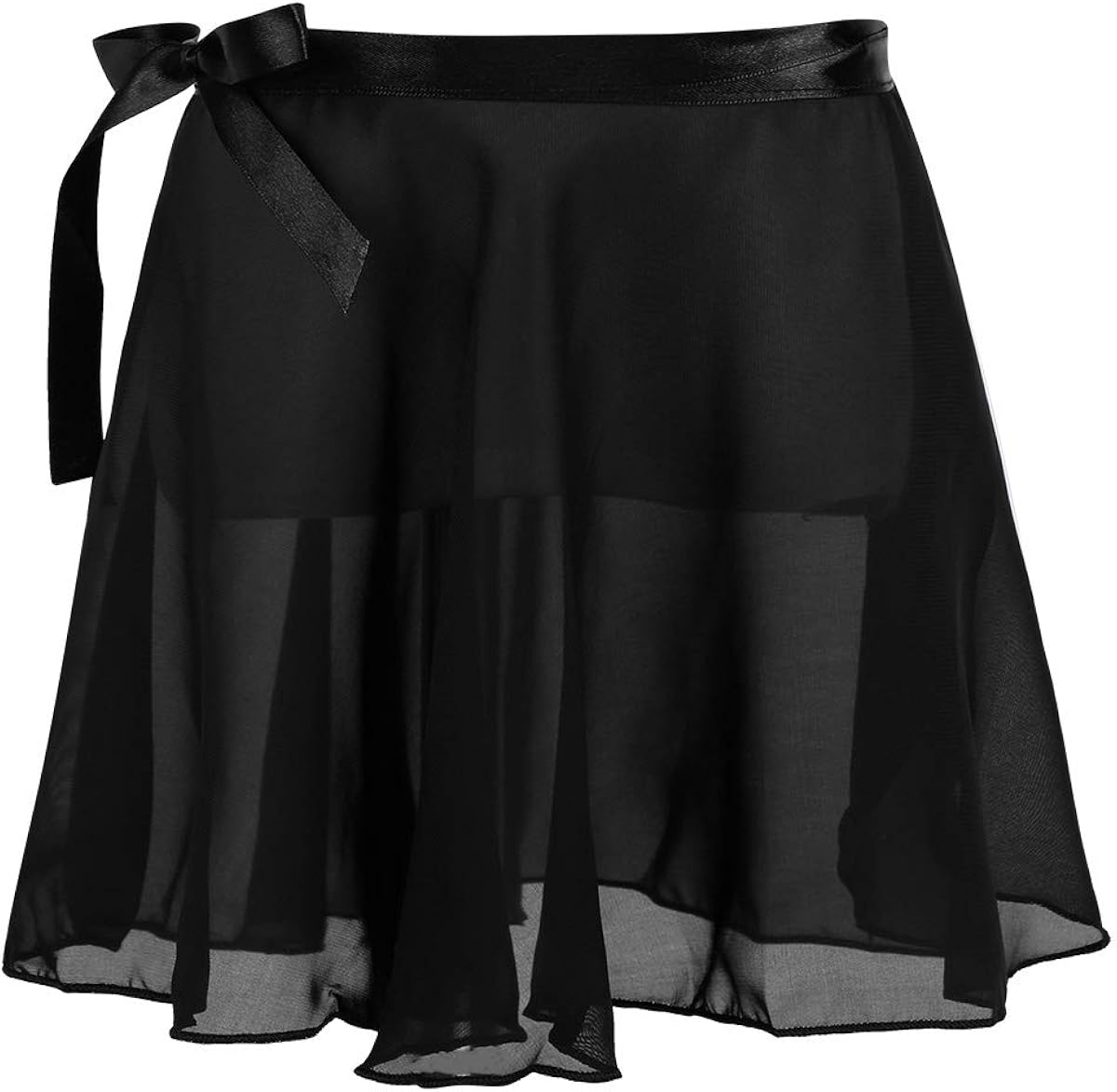 VernLan Girls Basic Classic Ballet Dance Chiffon Wrap Skirt with Tie Waist Skate Over Scarf Skirt Gymnastic Dancewear: Clothing