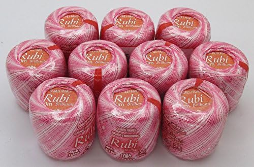 Lot 10 Balls Variegated Pink Size 8 Perle/pearl Cotton Threads for Crochet, Hardanger, Cross Stitch, Needlepoint and Other Hand Embroidery Crafts