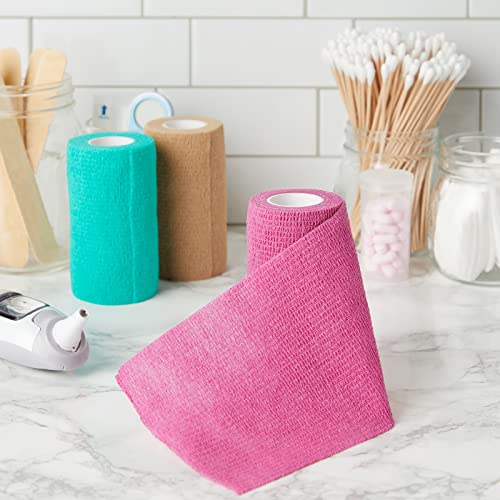 12 Rolls Colorful Self Adhesive Bandage Wrap, 4 Inch x 5 Yards Cohesive