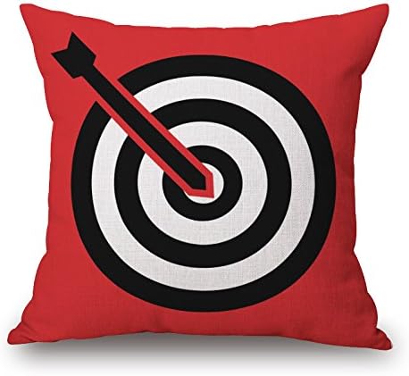 KPOEUY Decorative Throw Pillow Case Throwing Dart Cotton Linen Square Cushion Cover, 18-Inch x 18-Inch