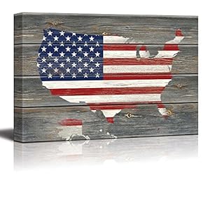 American Flag Over a Map of The United...