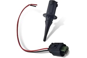 pinflaw 2 PCS Car Outdoor Temperature Sensor + Harness Plug, Accurately Monitor Precise Temperature Quick Repair Accessory, Replaces OEM #0075421318 0005428418 5S11829, for Mercedes-Benz (Black)