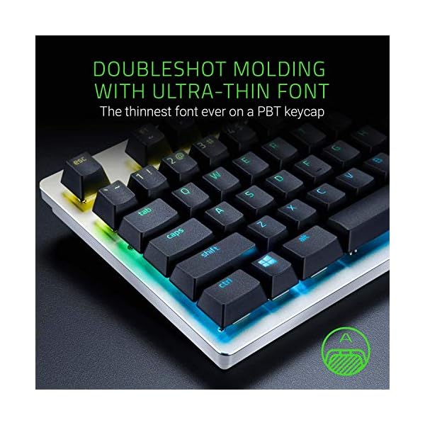 Razer-PBT-Keycap-Upgrade-Set-Quartz-Pink Razer PBT Keycap Upgrade Set - Backlight Compatible (Superior PBT Shine Resistant Material, Doubleshot Molding with…