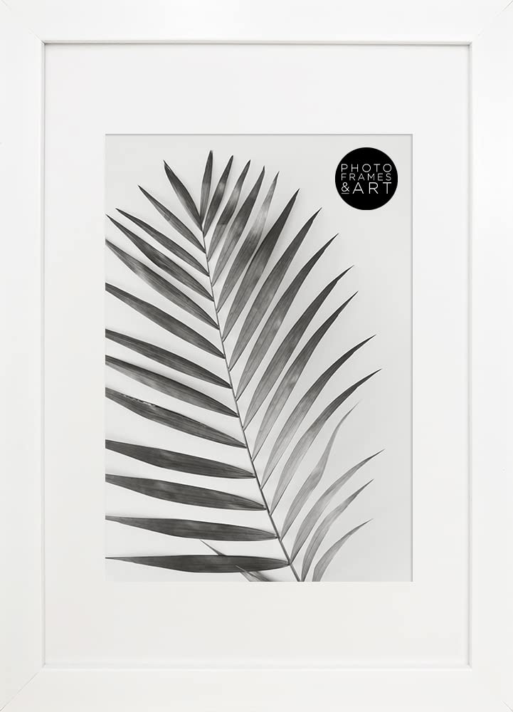 REAL GLASS A4 With White Mount For A5 Photo - Oxford White Thin Picture Frame / A5 With Mount Picture Frame