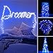 Fairy Lights Battery Operated Starry Firefly Silvery Wire String Lights 15 Pack 7.2ft 20 LED Jar Table Centerpiece for Wedding Christmas Halloween Party Decoration (Blue)