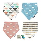 Baby Bandana Drool Bibs by BabysBoom . Super Absorbent -100% organic cotton -Unisex 4 Pack Cute Bib set, Gift Cotton bag for Boys & Girls. Free Bonus: eBook HOW TO DEVELOP SELF-CONFIDENCE IN CHILDREN