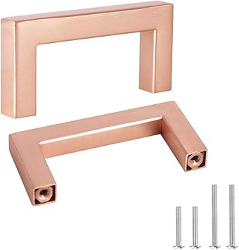 Probrico 10 Pack 2 1 2 Inch Cabinet Handles Rose Gold Square Drawer Pulls Bathroom Drawer Knobs Stainless Steel Kitchen Hardware Cabinet Pulls Amazon Com