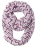 Caramel Cantina Soft Chevron Sheer Infinity Scarf (Burgundy/Gray/White)