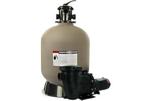 Rx Clear Radiant Complete Sand Filter System | for Inground Swimming Pool | Mighty Niagara .90 THP Pump | 24 Inch Tank | 300 Lb Sand Capacity | Up to 33,000 Gallons