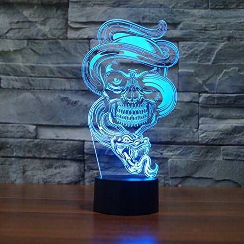 Ghost 3D Illusion LED Art Desk Lamp for Birthday &amp; Christmas Gifts - 7 Colors Multicolored USB Powered Nightlight for Living Room Yoga, Office, Spa, Bedroom,Baby Room